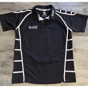 KooGa Rugby Polo Shirt‎ Mens Large Jersey Black London Official Match Knit Logo